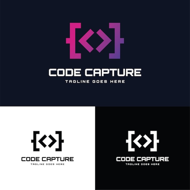 Vecteur logo de capture de code