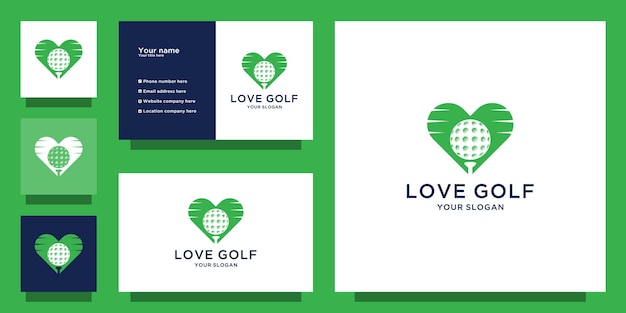 Logo Et Carte De Visite D'amour De Golf