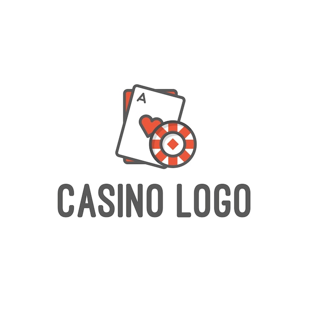 Vecteur logo de casino et de jeu isolé sur fond blanc