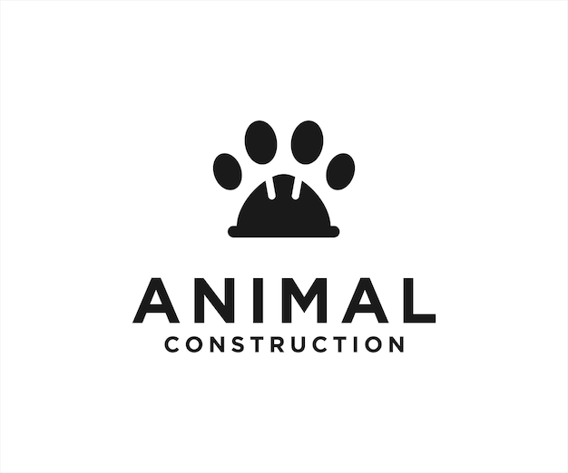 Logo De Casque De Patte Ou Icône De Patte D'animal