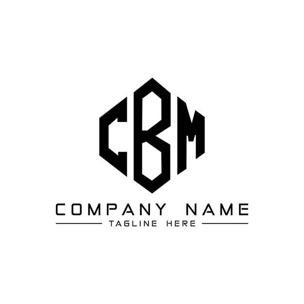 Le logo CBM est en forme de polygone, de cube et d'hexagone, le logo de CBM est un modèle vectoriel, blanc et noir, le logo CBM monogramme, le logo des entreprises et de l'immobilier.