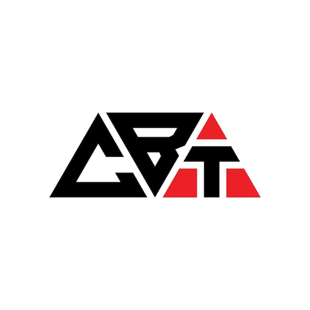 Vecteur le logo de cbt est un triangle en forme de triangle, un monogramme, un modèle de logo vectoriel en couleur rouge, un logo triangulaire, un logo simple, élégant et luxueux.
