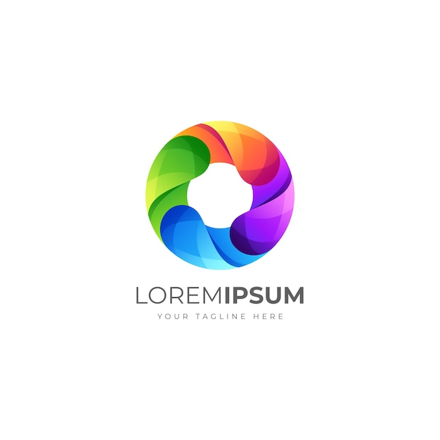 Logo de cercle abstrait coloré