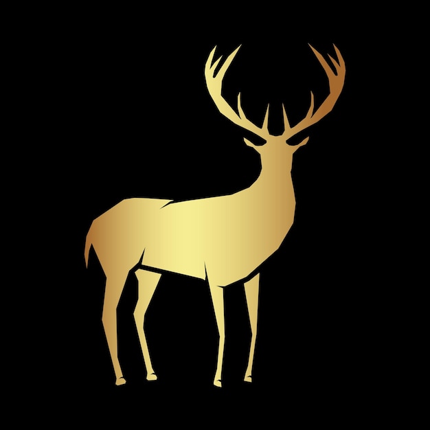 Vecteur logo de cerf d'or sur fond noir. pour l'impression sur vêtements, société de symboles. pour votre conception.