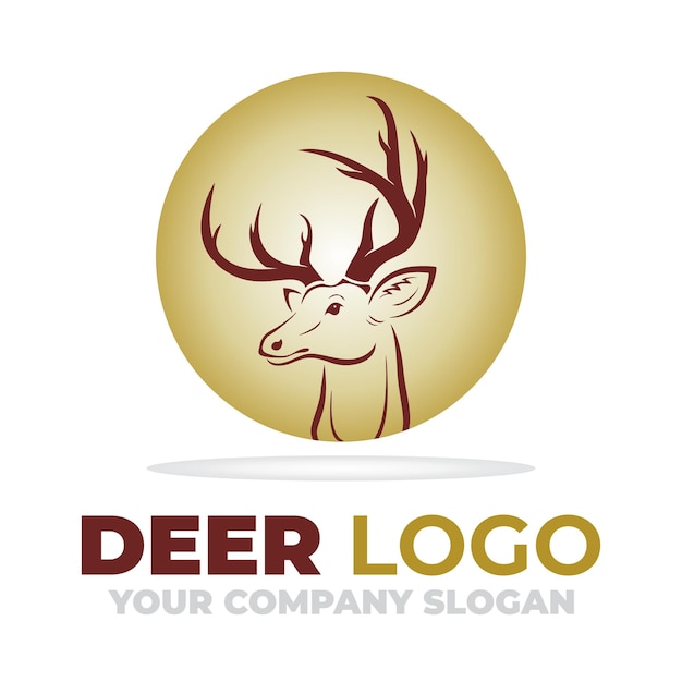 Vecteur un logo de cerf qui est dans un cercle