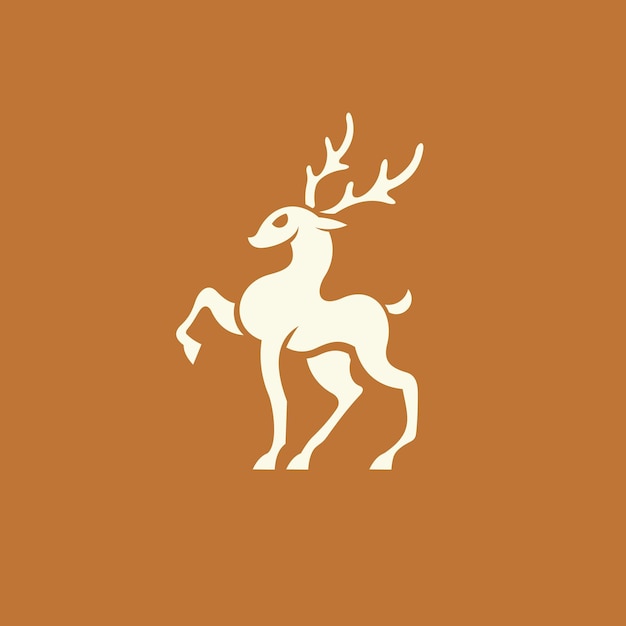 Logo De Cerf Simple Avec Des Bois