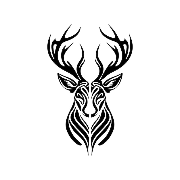 Logo D'un Cerf Vectoriel Dans Les Tons Noirs Et Blancs Classiques