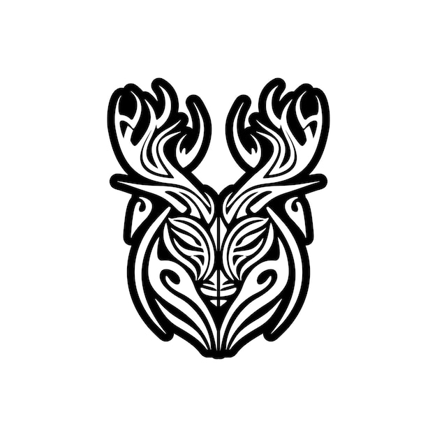 Logo De Cerf Vectoriel Utilisant Des Couleurs Noir Et Blanc Simples Et Simples