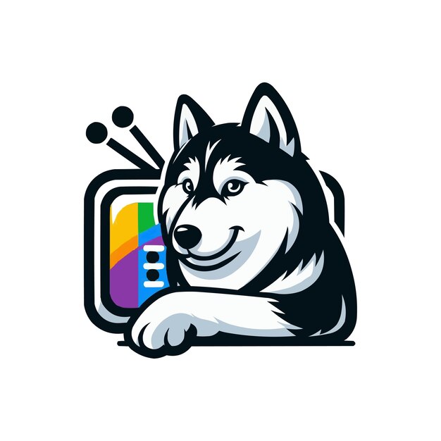 Vecteur un logo d'une chaîne husky pour de meilleures affaires