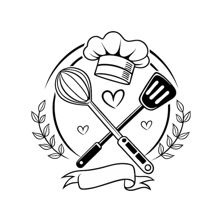 Vecteur le logo chaleureux du chef pour l'excellence culinaire