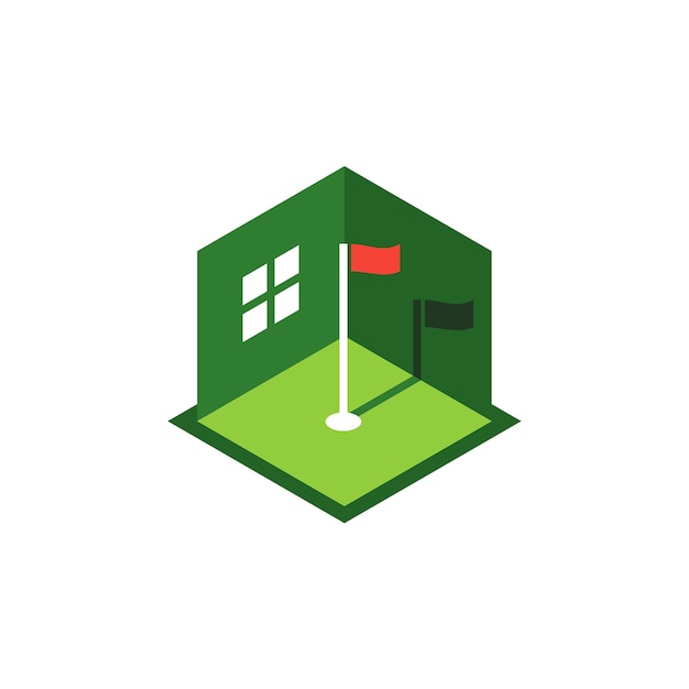 Logo de la chambre de golf hexagonale hexagonale