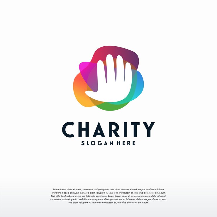 Logo de charité de personnes colorées, modèle de conception de logo d'aide, de soins, de soins de santé