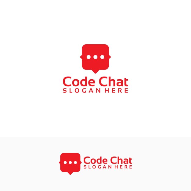Logo de chat de code Illustration vectorielle de modèle