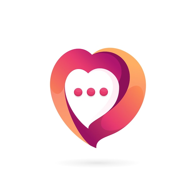 logo de chat avec des formes de coeur ou d'amour