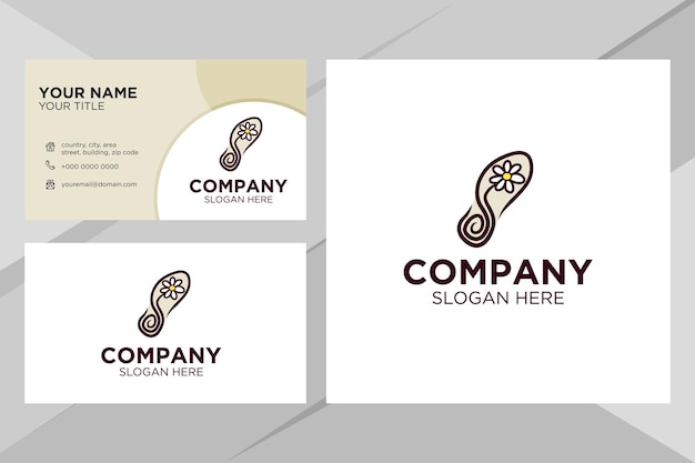 Logo de chaussure adapté à l'entreprise avec modèle de carte de visite