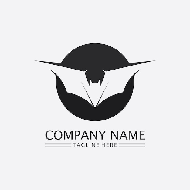 Logo De Chauve-souris Animal Et Vecteur, Ailes, Noir, Halloween, Vampire, Gothique, Illustration, Icône De Chauve-souris Design