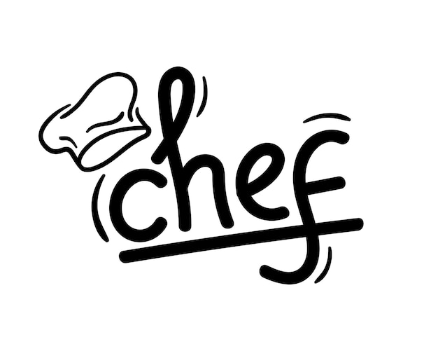 Vecteur logo de chef de restaurant alimentaire avec illustration de chapeau de chef