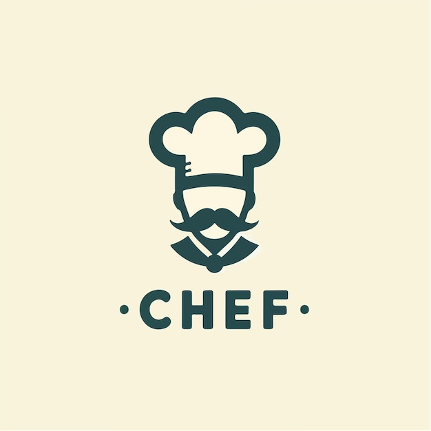 logo de chef vectoriel avec un style simple et minimaliste