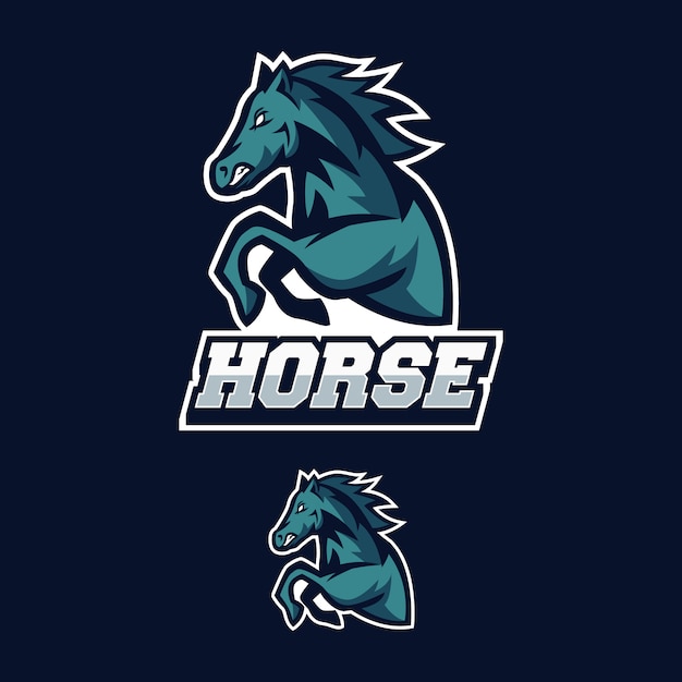 Logo de cheval mascotte esports gaming