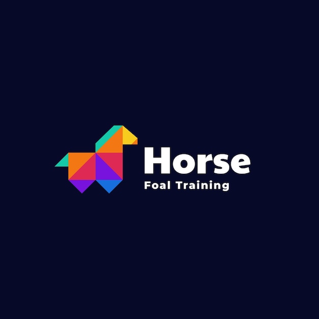 Logo Cheval Style Low Poly