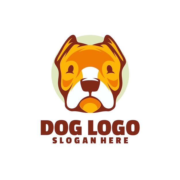Logo de chien isolé sur blanc