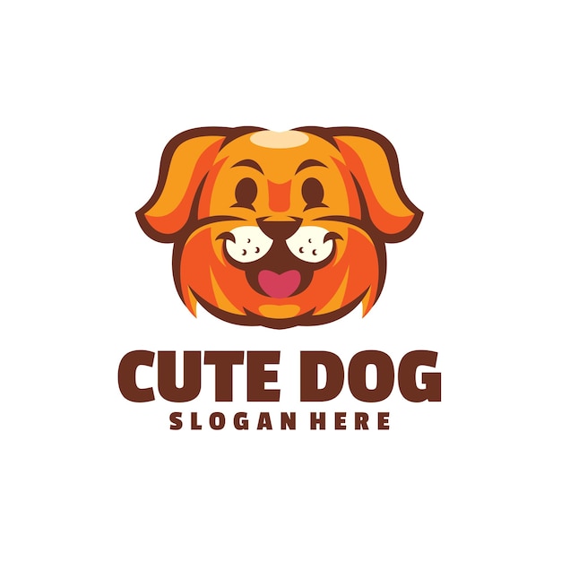 Logo De Chien Mignon Isolé Sur Blanc