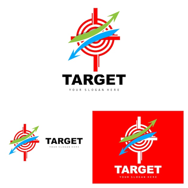 Logo Cible Avec Flèche Conception Tir Avec Flèche Objectif Icône Cible