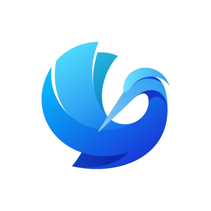 Vecteur logo de cigogne bleue avec style dégradé