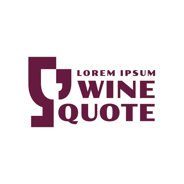 Logo De Citation De Vin Verre à Vin Abstrait Et Logo De Citation Vecteur Premium