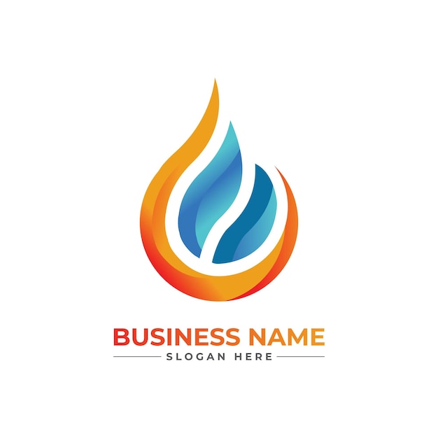 Logo de climatisation et de chauffage au gaz de pétrole HVAC