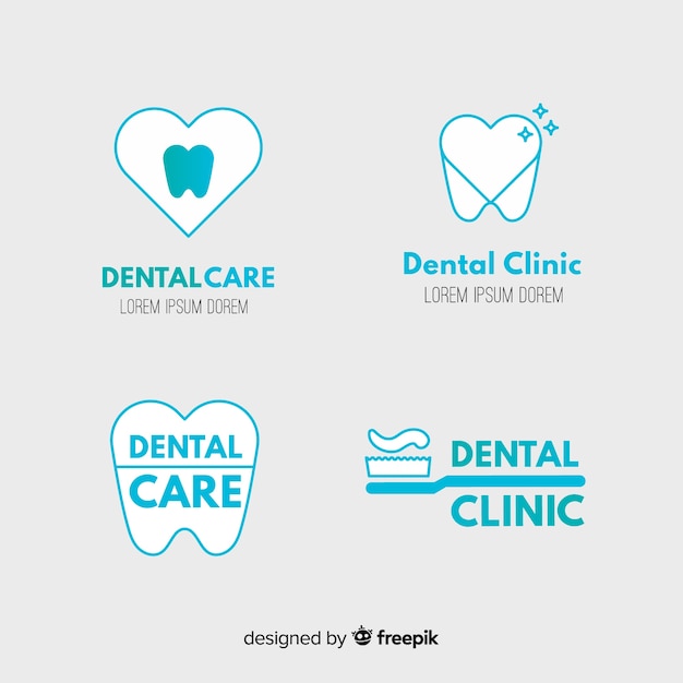 Vecteur logo de clinique dentaire plate