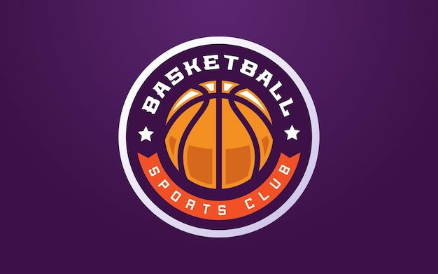 Vecteur logo de club de basket-ball moderne et créatif pour l'équipe sportive