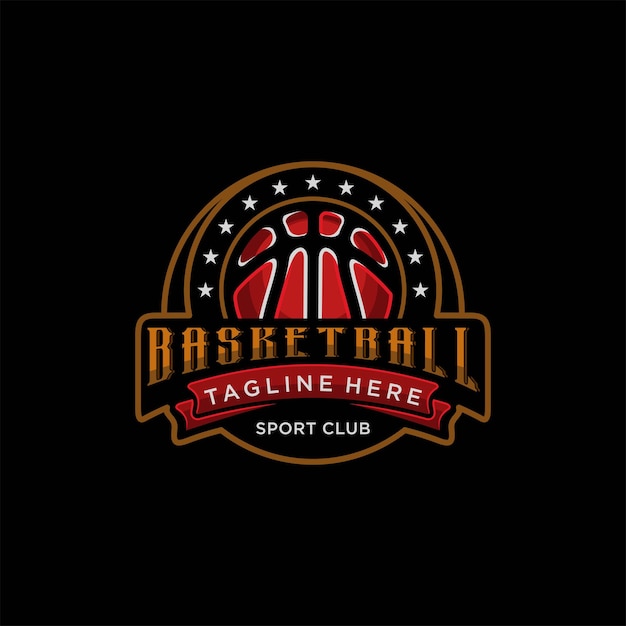 Vecteur logo de club de sport de basket-ball vectoriel moderne
