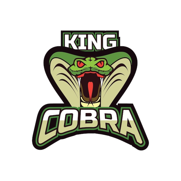 Vecteur logo cobra royal avec un serpent vert sur le devant