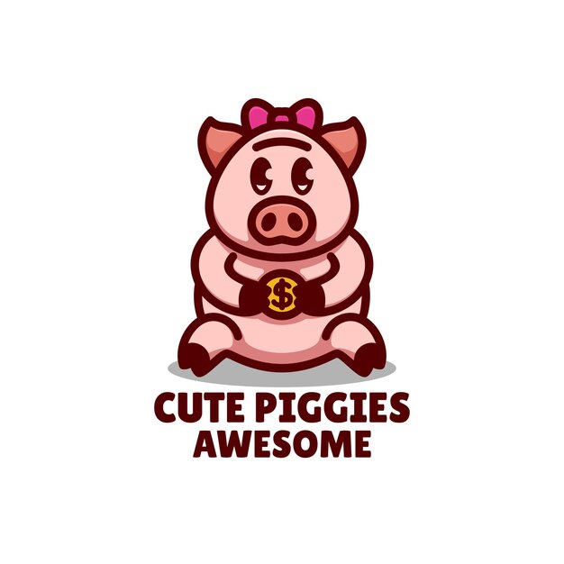 Vecteur le logo des cochons mignons