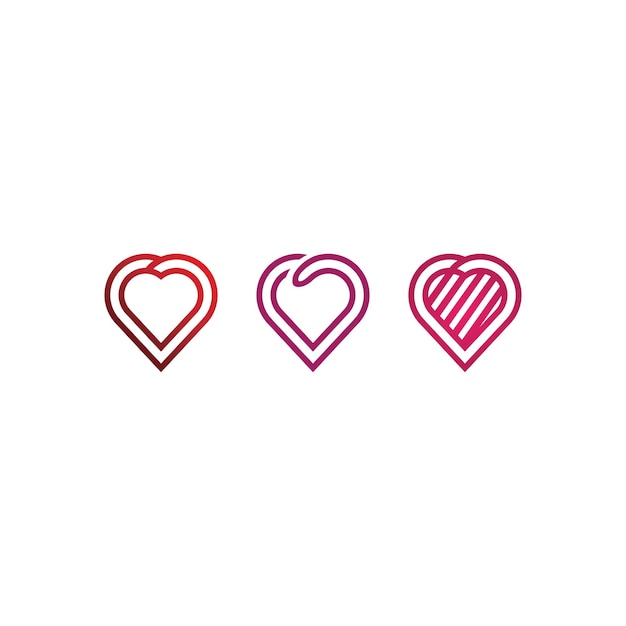 Logo De Coeur Et Symbole De Modèle De Conception D'illustration D'icône De Vecteur D'amour De Beauté