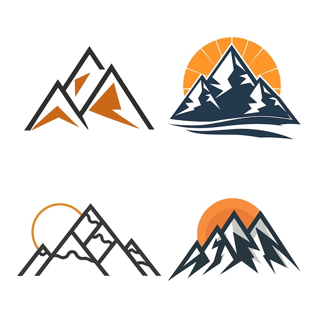 logo de la collection de montagnes symbole des dessins modernes pour les affaires