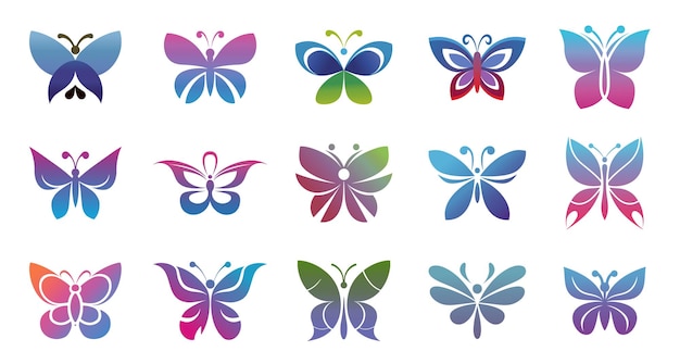 Le Logo De La Collection De Papillons Est Un Symbole De Conception Moderne Pour Les Entreprises.