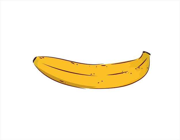 Logo Coloré De Banane, De Fraise, Symbole De Style Dessin Animé Isolé Sur Un Fond Blanc