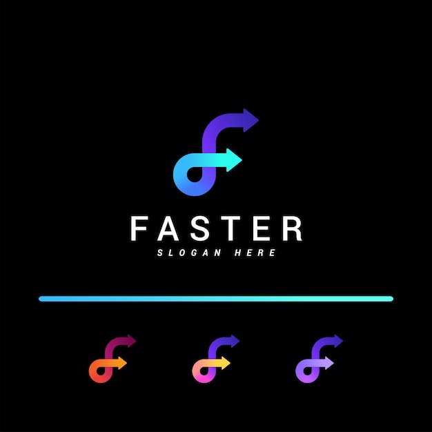 Logo Coloré De Flèche Créative Lettre F