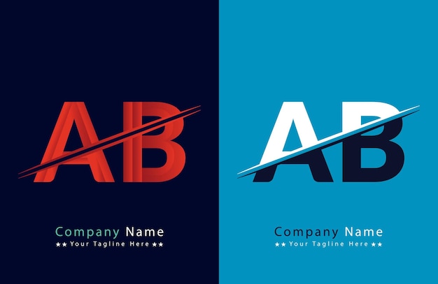 Vecteur logo coloré de la lettre ab dans le cercle illustration du logo vectoriel