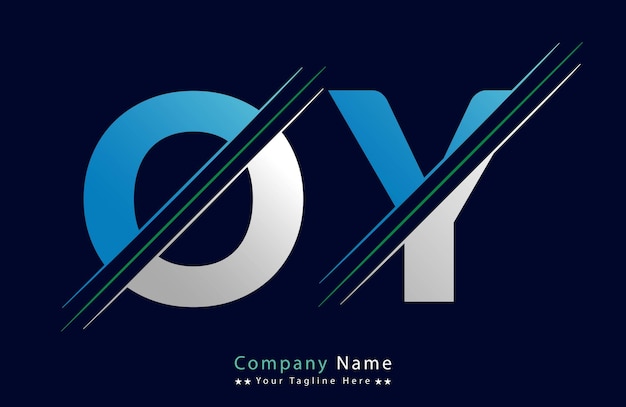 Logo coloré de la lettre OY dans le cercle Illustration du logo vectoriel