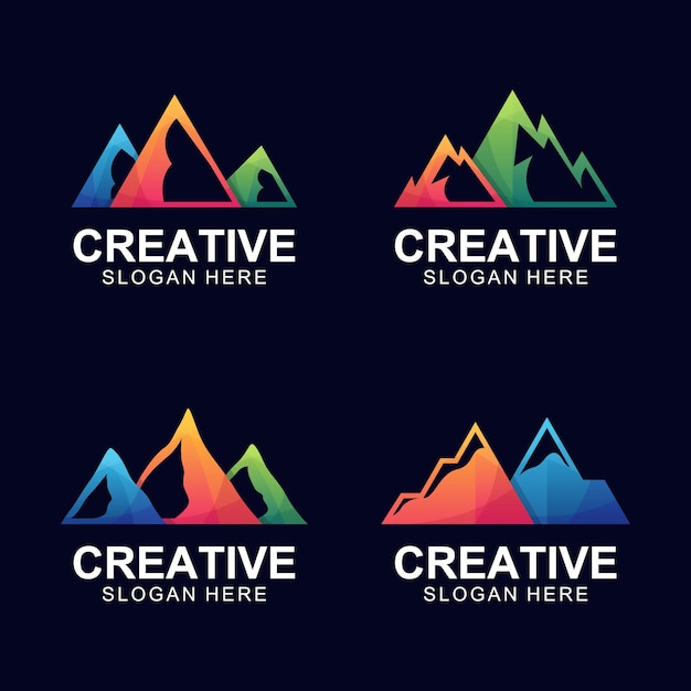 Logo Coloré De Montagne