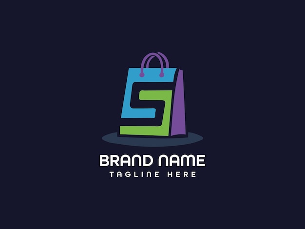 Vecteur un logo coloré pour une entreprise de shopping avec un logo de sac