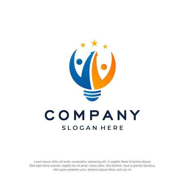 Vecteur logo communautaire ampoule concept vecteur premium