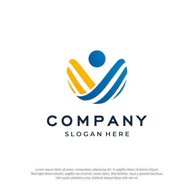 Logo Communautaire Concept Humain Vecteur Premium