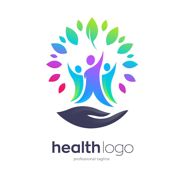 Vecteur logo de la communauté des personnes en bonne santé