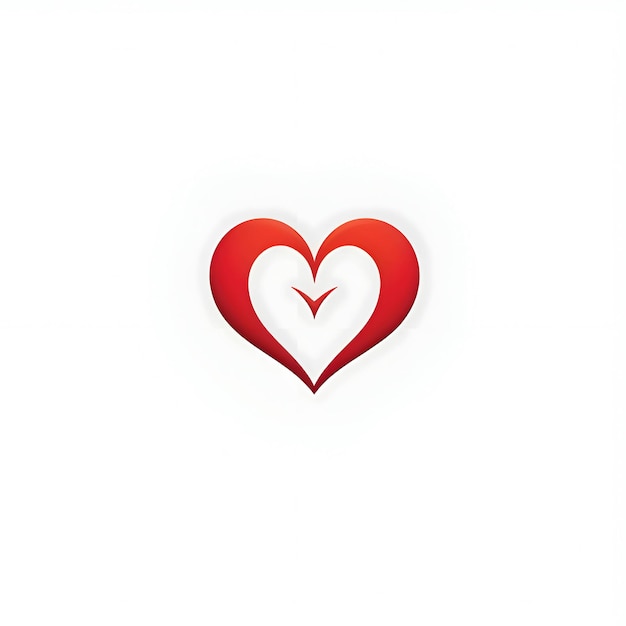 Logo concept coeur rouge sur fond blanc