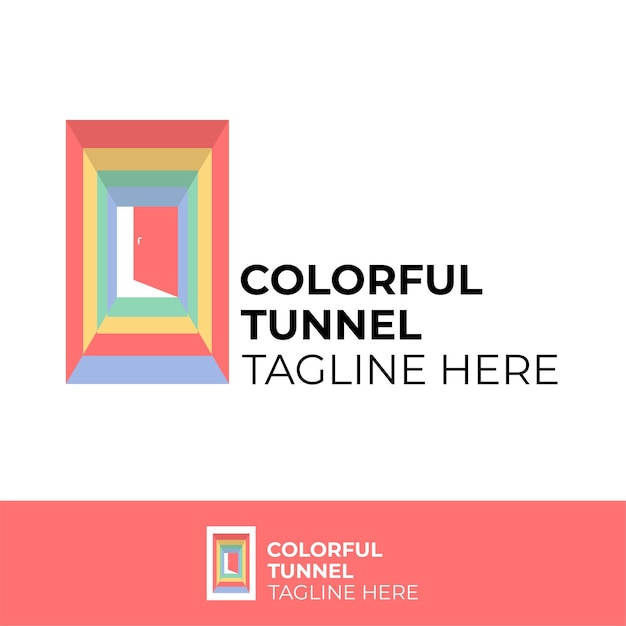 Vecteur logo de concept de tunnel coloré