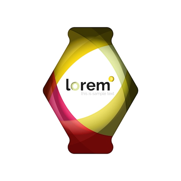 Logo de conception géométrique abstraite composé d'éléments fluides